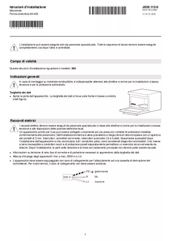 Mode d'emploi WHIRLPOOL MWC-XSL/60-A