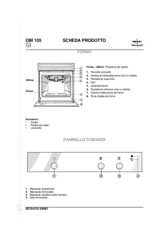 Mode d'emploi WHIRLPOOL OBI 105 S