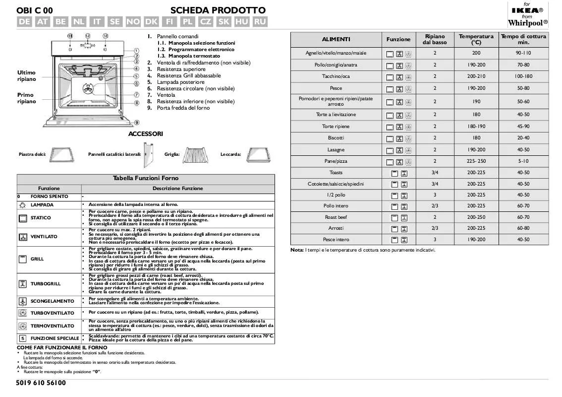 Mode d'emploi WHIRLPOOL OBI C00 S